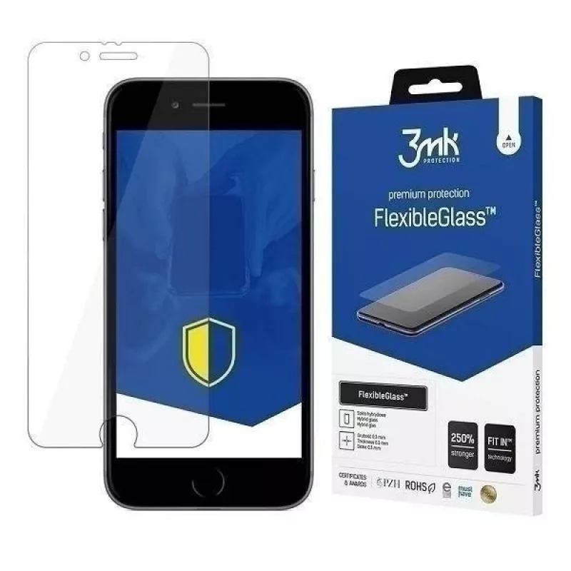 3MK FlexibleGlass protezione schermo ibrida per iPhone SE 2020/2022, 0,2 mm, 7H, trasparente
