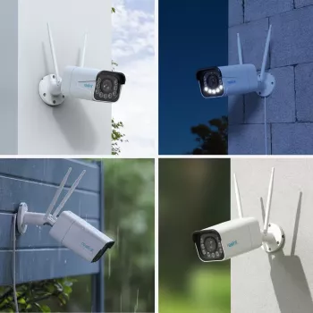 Reolink W430 - Telecamera per esterni 4K, Wi-Fi 6 di nuova generazione, zoom ottico 5x, rilevamento persone/veicoli/animali, visione notturna a colori