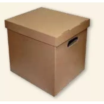Scatola archivio SMLT, 360x290x350mm, marrone, ecologica, coperchio rimovibile