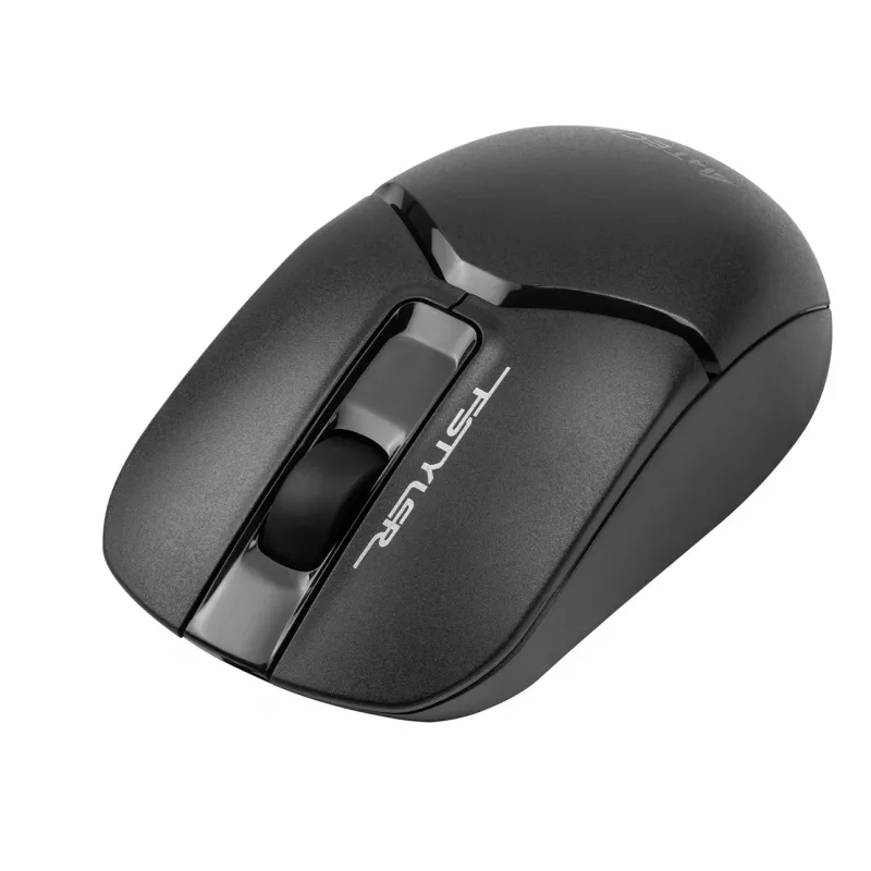 Mouse ottico wireless A4Tech FM12S nero — 1200 dpi, ricevitore RF nano, 3 tasti, batteria AA