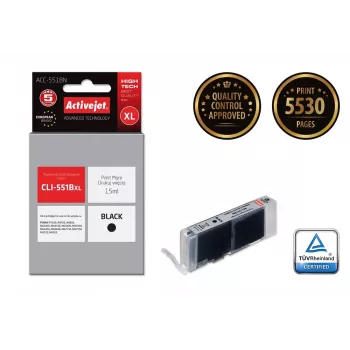 Cartuccia d'inchiostro Activejet ACC-551BN (sostituto per Canon CLI-551BK; Supreme; 15 ml; nero)