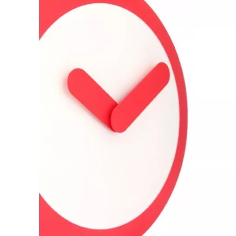 NeXtime orologio 2615ro Focus, Ø25 cm, orologio da parete, bianco/rosso