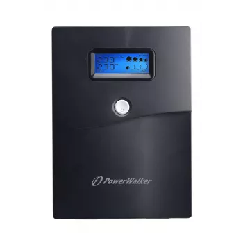 Gruppo di continuità PowerWalker VI 3000 SCL — UPS Line-Interactive 3 kVA / 1800 W, 230 V, batteria 9 Ah, LCD, tower, nero