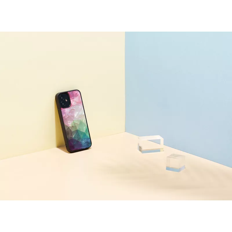 Custodia protettiva iKins per Apple iPhone 12 mini – design fiori d'acqua, nero