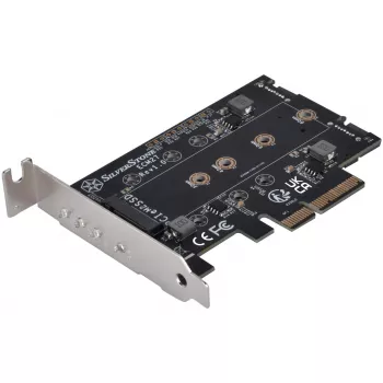 Silverstone SST-ECM27 scheda adattatore M.2/SATA, PCIe 4.0, 1x M-Key, 2x SATA 6G - Low Profile