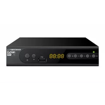 Set-Top-Box ESPERANZA EV106R sintonizzatore via cavo DVB-T2 / DVB-C HEVC H.265, HDMI, USB, PVR, Dolby Digital, 174–790 MHz, nero