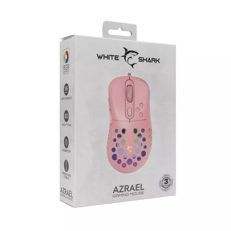 Mouse White Shark GM-5013 Azrael rosa USB