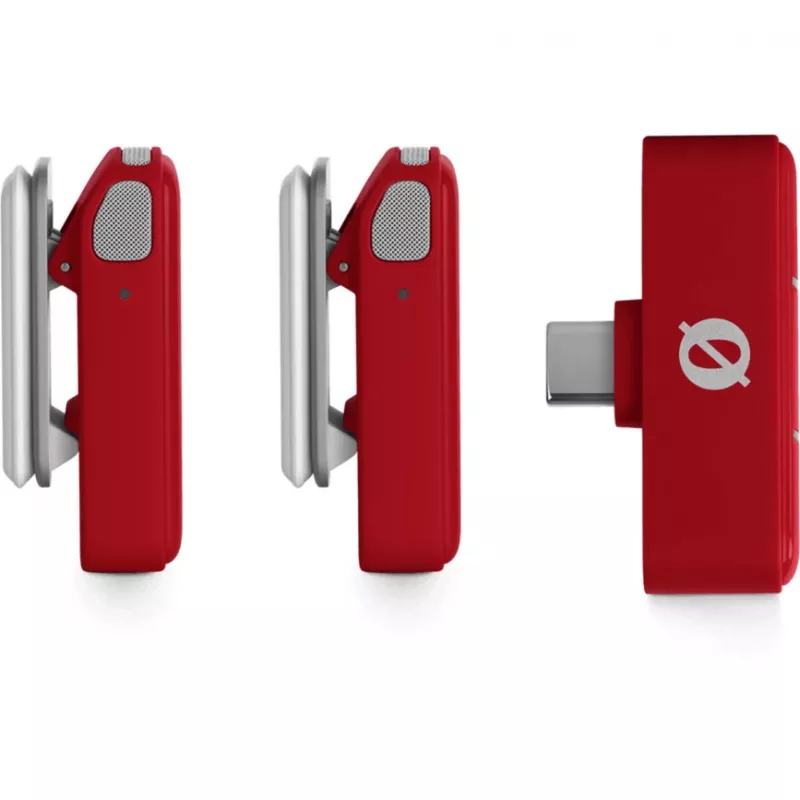 Microfono wireless Rode Wireless Micro — trasmettitore e ricevitore clip-on compatti, rosso