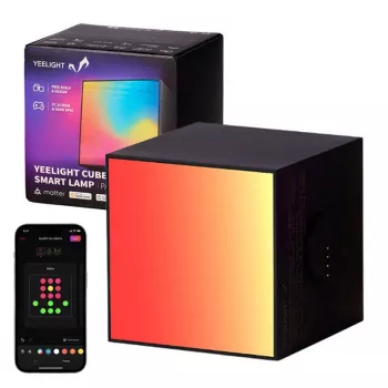 Lampada da tavolo intelligente Yeelight Cube nero — Wi‑Fi/Bluetooth, multicolore, 75×75×75 mm, 100–240 V