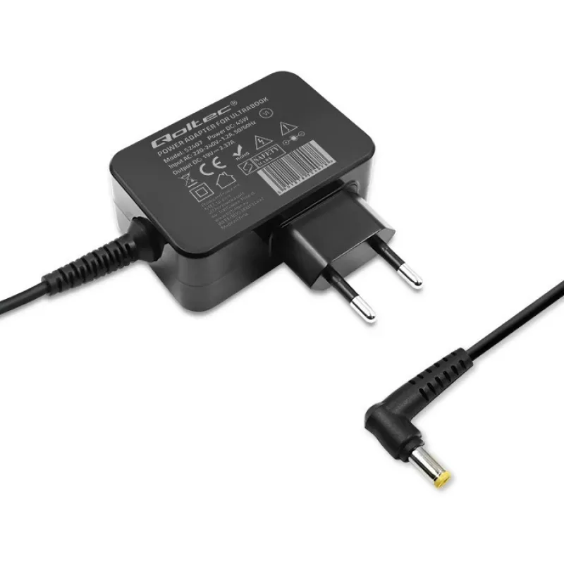Caricabatterie QOLTEC 52407 per Toshiba Ultrabook 45W 19V 2,37A alimentatore