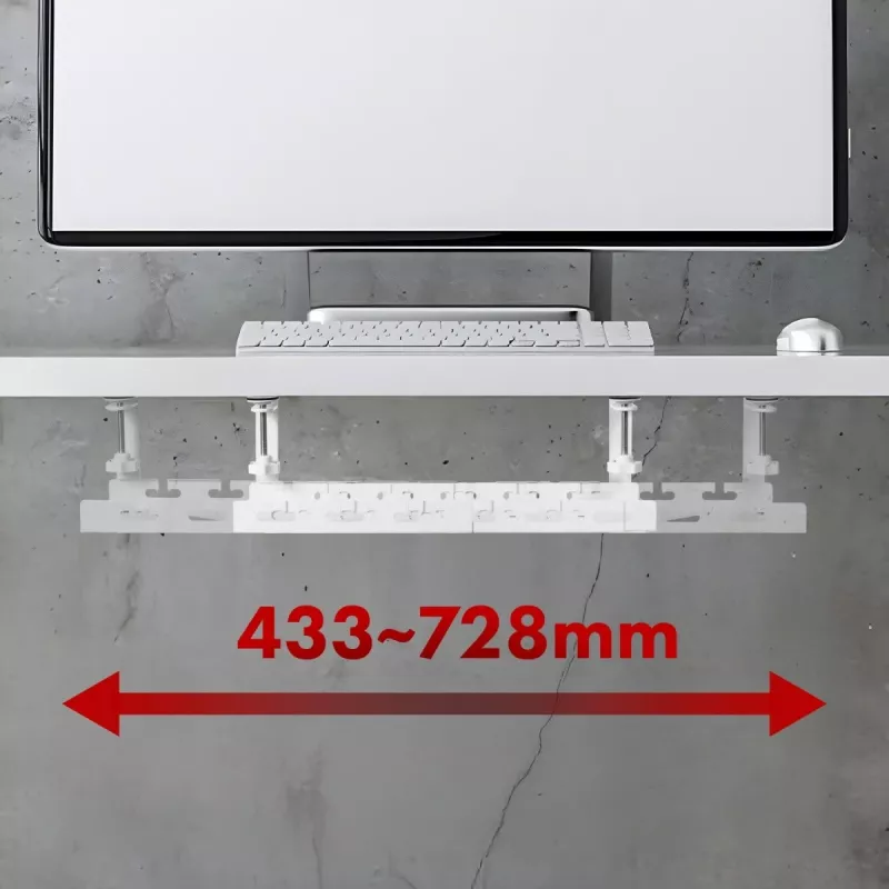 Organizer per cavi Maclean sotto la scrivania, carico max. 5 kg, max. 728 mm, bianco, MC-103 W