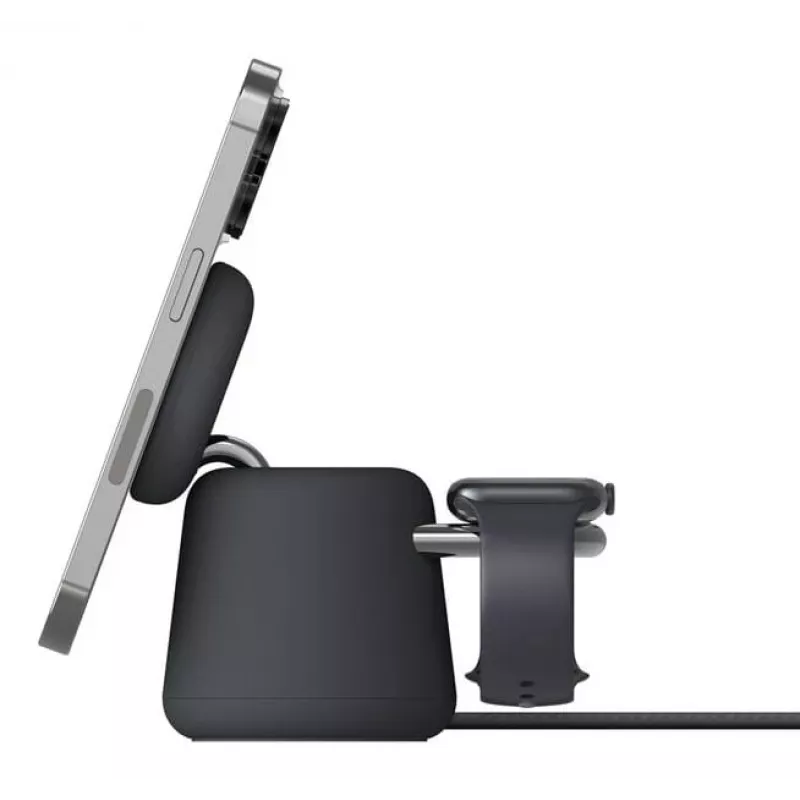 Caricatore wireless Belkin WIZ027VFH36 2‑in‑1 magnetico Qi2 15W per iPhone e Apple Watch