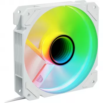Ventola per case Sharkoon SHARK Mirror RGB PWM REVERSE 120 mm bianco, 500–1500 U/min, 99,52 m³/h, FDB