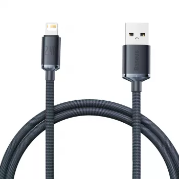 Baseus Crystal Shine cavo USB a Lightning, 2,4 A, 1,2 m (nero)
