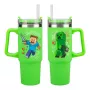Bicchiere termico con cannuccia Paladone Minecraft verde 900 ml