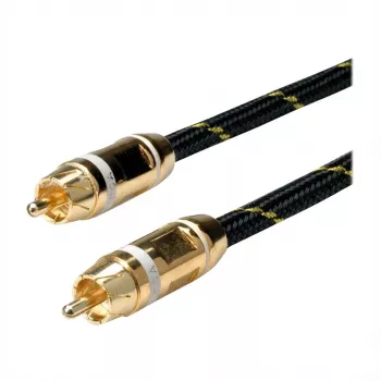 ROLINE GOLD cavo di collegamento RCA simplex connettore maschio / connettore maschio, bianco 5,0m (11.09.4252)