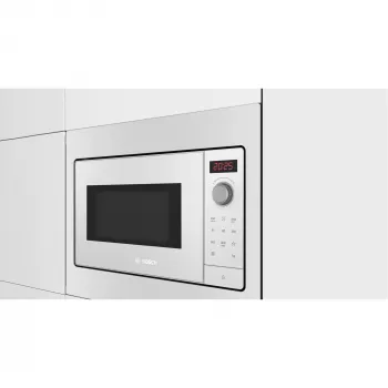 Microonde da incasso solo Bosch BFL523MW3, 800 W, 20 L, bianco, touch e manopola