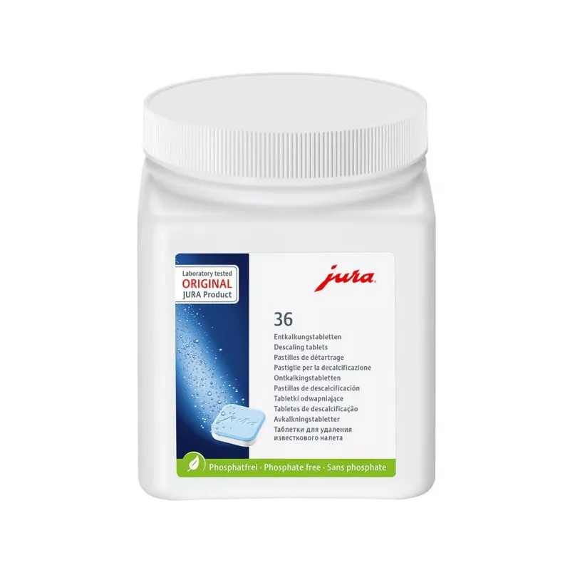 Pastiglie anticalcare Jura Descaler 70751 per macchine da caffè, 36 pastiglie in barattolo di plastica