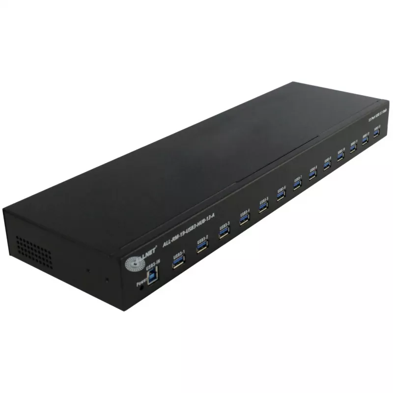 Hub USB ALLNET ALL-RM-19-USB3-HUB-13-A – hub rackmount USB 3.0 a 13 porte, 48,30 cm