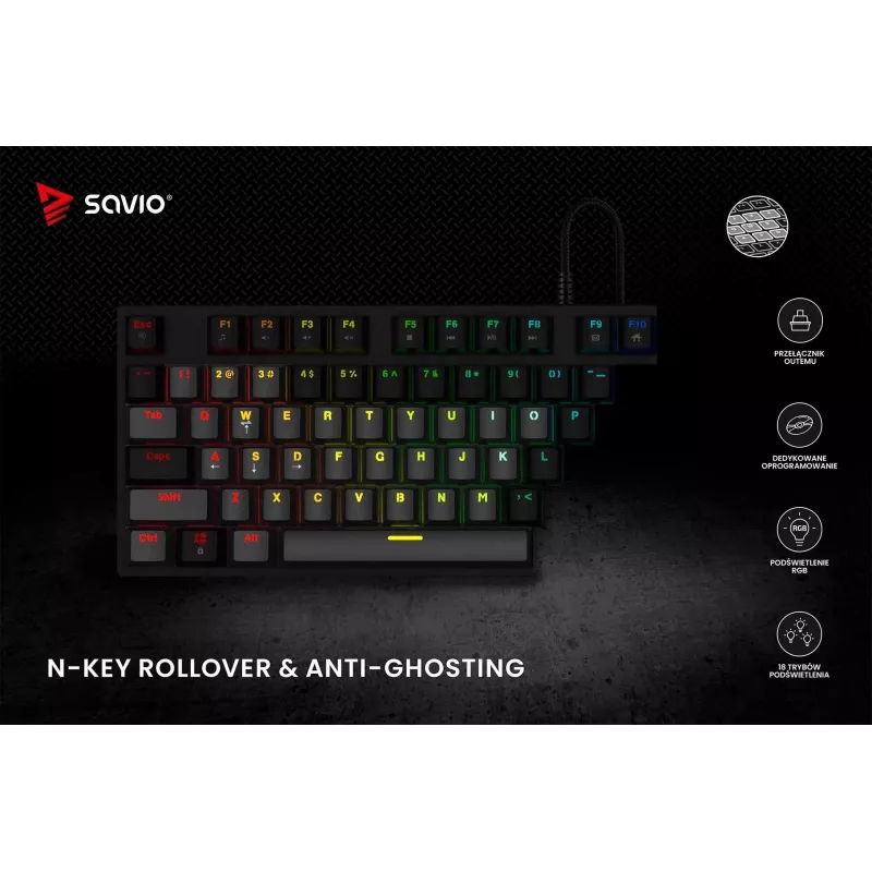 Tastiera meccanica RGB Tempest X2 Outemu Red Savio Savgk-tempest X2 Red