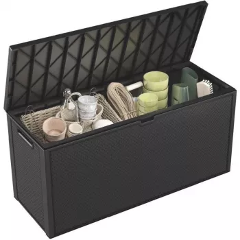 Box da esterno Keter 249722 270 L, resistente alle intemperie, grafite, rettangolare 1180×440×580 mm