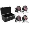 Set faretti LED da terra EUROLITE SLS-7 HCL 4x con custodia da trasporto TDV-1