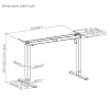 Scrivania regolabile elettricamente in altezza Ergo Office, altezza max. 1160 mm, max. - 80 kg, senza piano per scrivania sit-stand, nera, ER-400 B