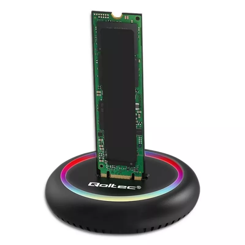 Docking station per SSD M.2 QOLTEC 52275 per unità SATA e NVMe, porta USB