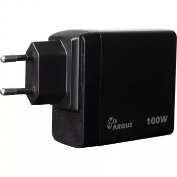 Caricabatterie PD INTER-TECH PD-3100 100W USB-C nero alimentatore rapido