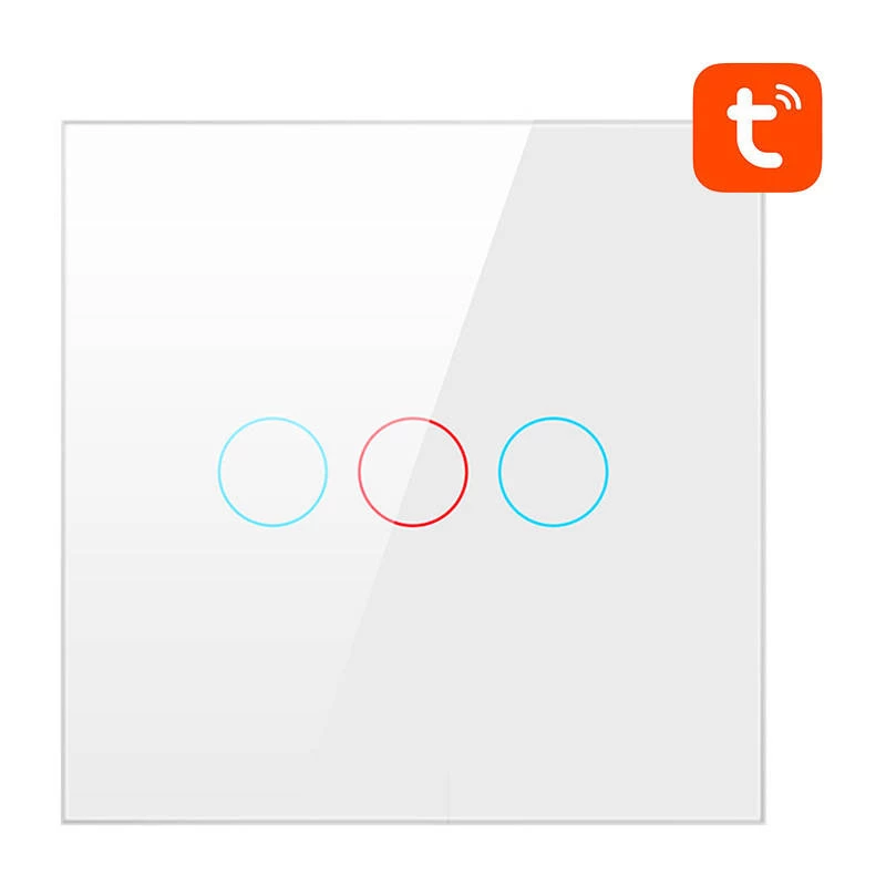 Interruttore luce intelligente Avatto TS02-EU-W3 WiFi a 3 vie — interruttore Wi-Fi da parete per controllo multiplo