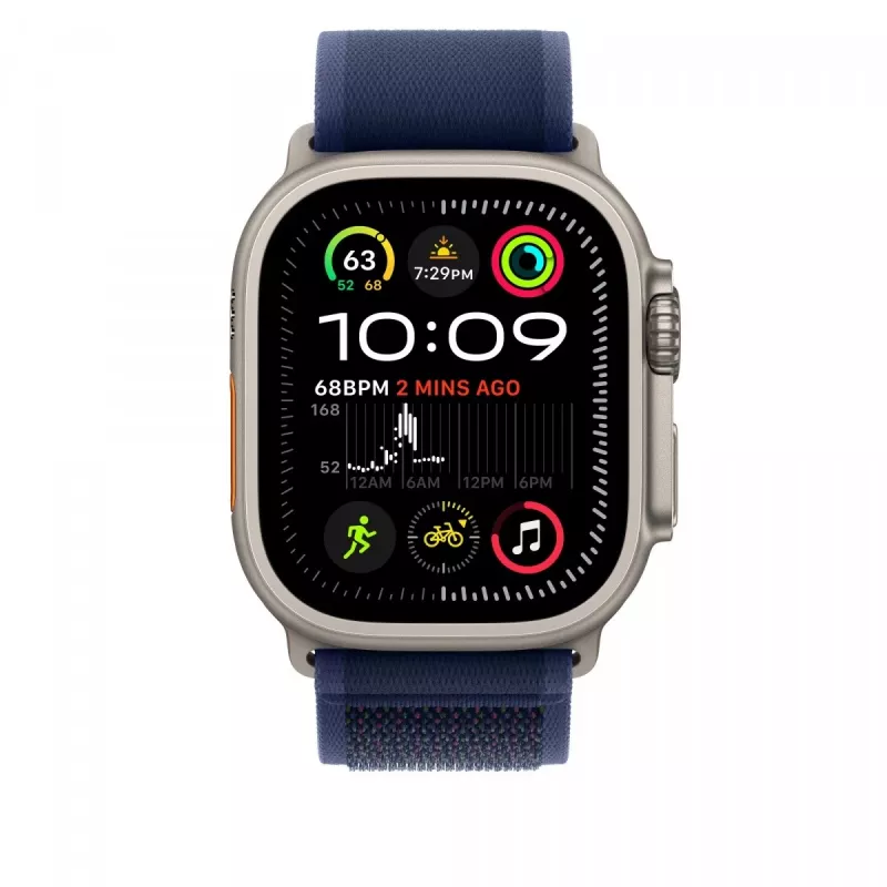 Apple 49mm Blue Trail Loop - S/M - finitura titanio naturale