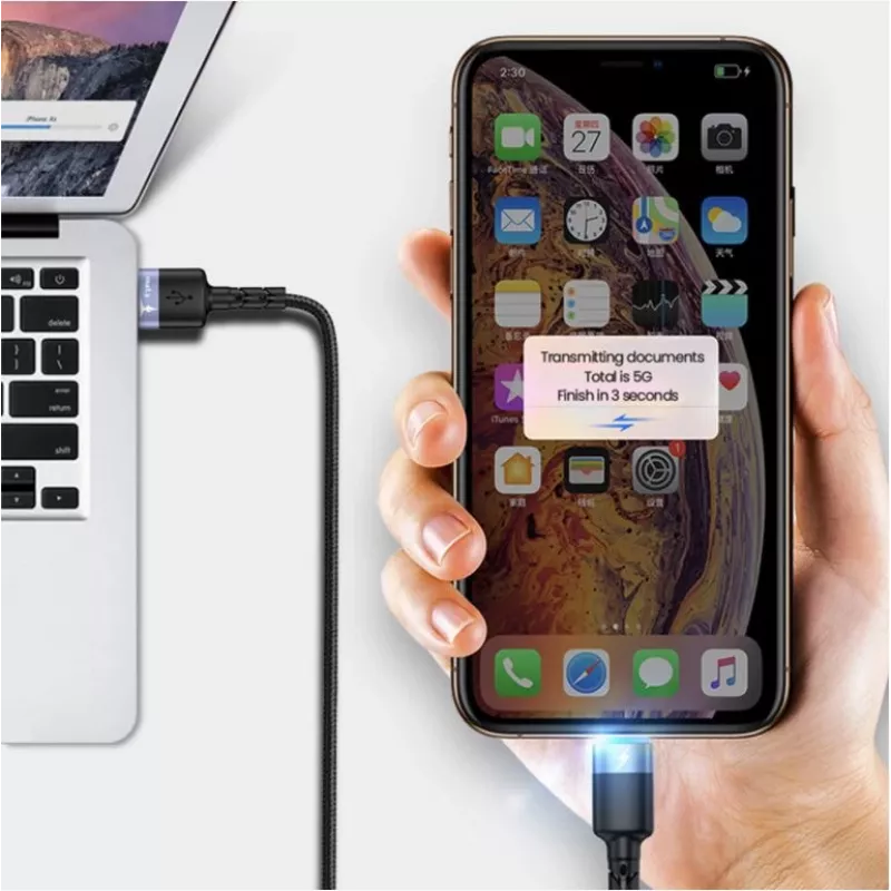 Cavo dati USB-Lightning Tellur 1,2 m in nylon intrecciato nero