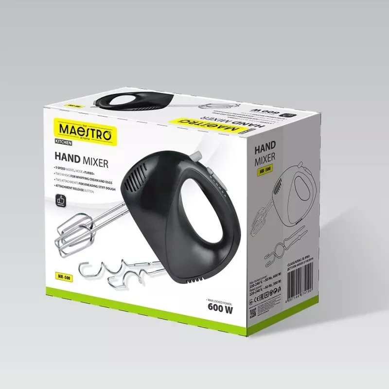 Frullatore a mano Maestro MR-500, nero – frullatore a mano, modello MR-500