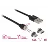 Cavo USB DeLOCK 85723 USB 2.0 1,1 m USB A USB C/Micro-USB B nero