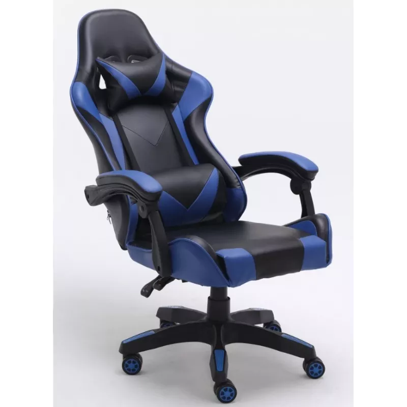 Sedia ufficio Top e Shop REMUS – seduta imbottita e schienale imbottito, nero/blu, con rotelle