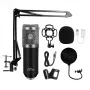 Microfono PC MEDIA-TECH MT397S — con filo, ingresso XLR, 20–20000 Hz, 150 Ω, -32 dB, cavo 2,4 m, supporto da tavolo, nero