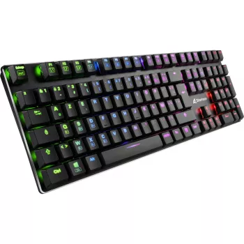 PureWriter RGB, tastiera da gaming nera, layout FR, Kailh Choc Low Profile Blue