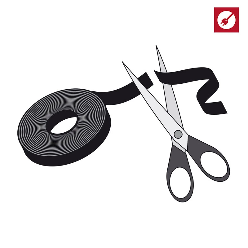 LABEL THE CABLE LTC PRO Roll Strap, rotolo di nastro a strappo double-face, 25 m nero