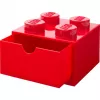 Cassetto da scrivania LEGO 4, scatola contenitore rossa, con stud