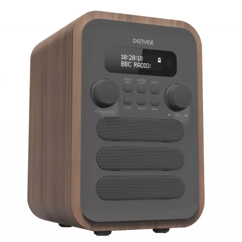 Denver DAB-48Grigio radio digitale personale grigio, legno