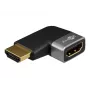 Goobay 72010 Adattatore HDMI angolare 90° orizzontale, 8K 60 Hz, placcato oro, nero/argento