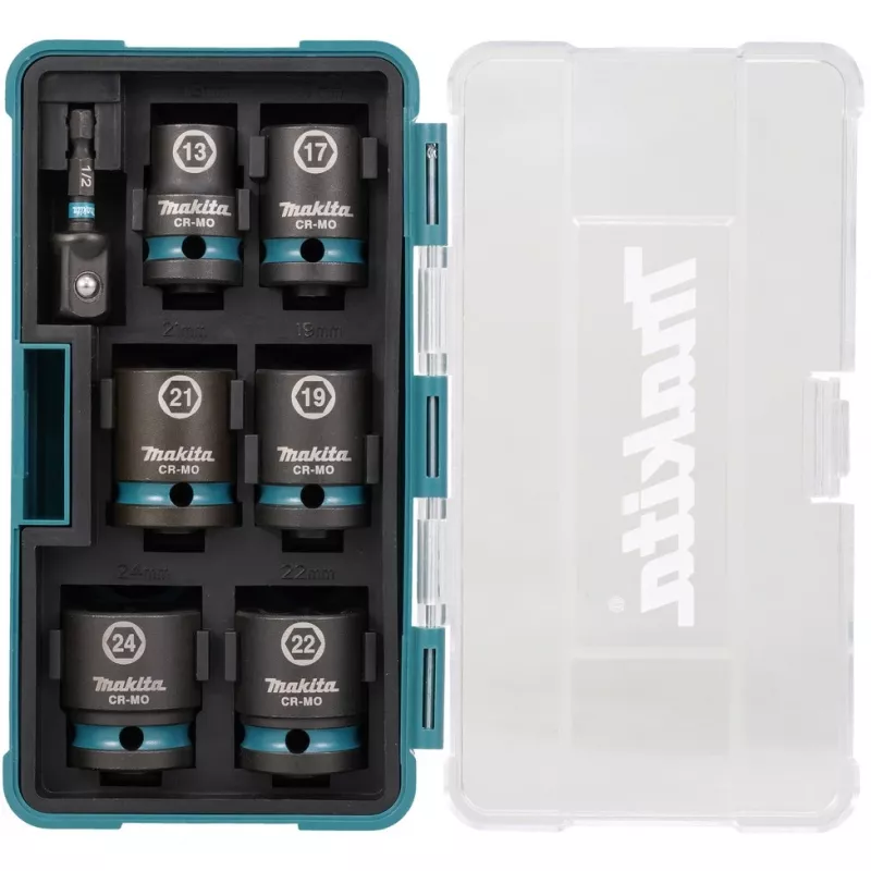 Makita E-16592 chiave a bussola per avvitatore a impulsi set di chiavi a bussola nero, turchese