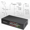 Switch Ethernet QOLTEC 52297 PoE RJ45 con uplink PoE e porta SFP