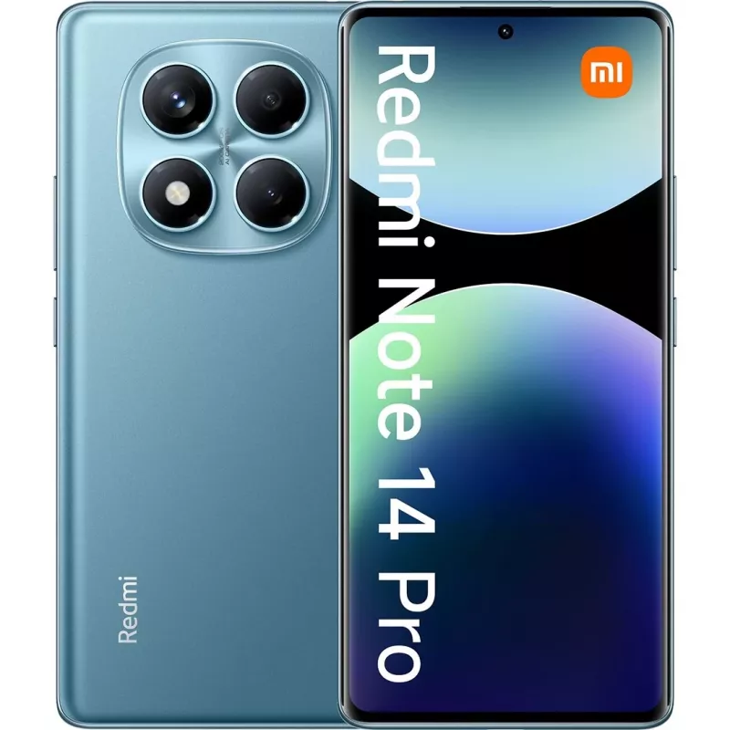 Xiaomi Redmi Note 14 Pro 4G smartphone 8 GB RAM 256 GB, 6,67" AMOLED, 200 MP, 5500 mAh, Dual SIM ibrida, Android 14, blu oceano