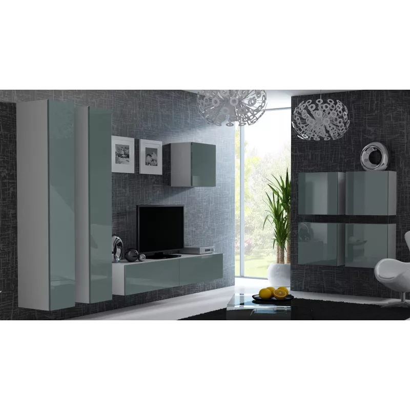 Armadietto Cama Square VIGO 50/50/30 bianco/grigio lucido