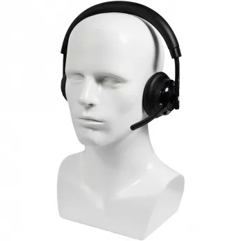 Cuffia wireless Plusonic W320 Dual DECT stereo — cuffia DECT stereo cordless, supporto base dual