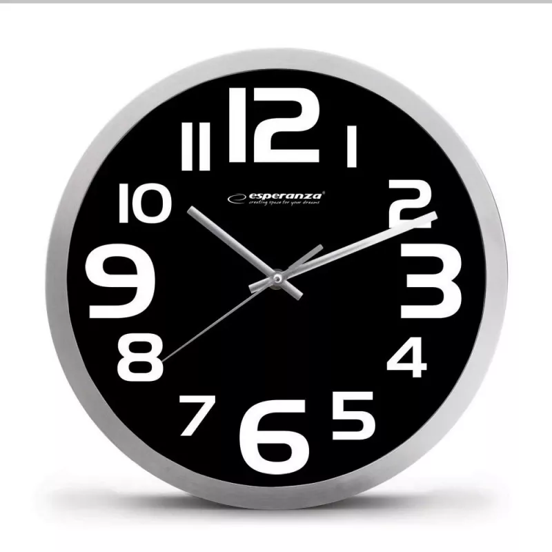 Orologio da parete al quarzo Esperanza Zurich EHC013K, ovale, nero/bianco