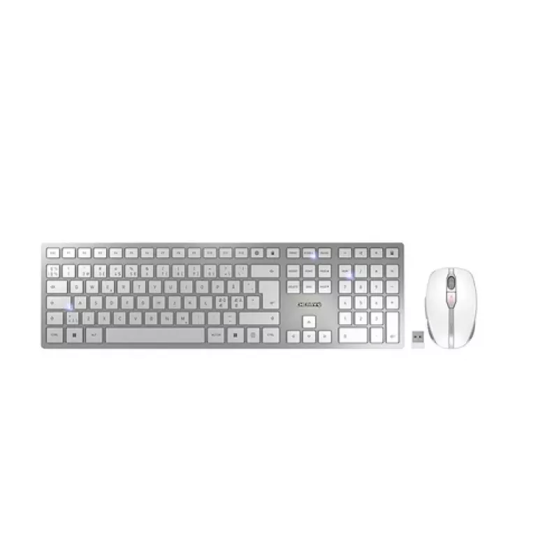 CHERRY DW 9100 tastiera mouse inclusi universale RF wireless + Bluetooth nordic argento
