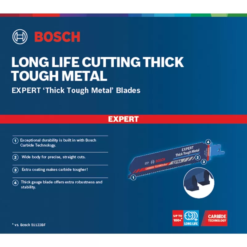 Bosch 2 608 900 366 lama per seghetto alternativo/seghetto da traforo/seghetto a sciabola lama per seghetto a sciabola Carbide 3 pezzi