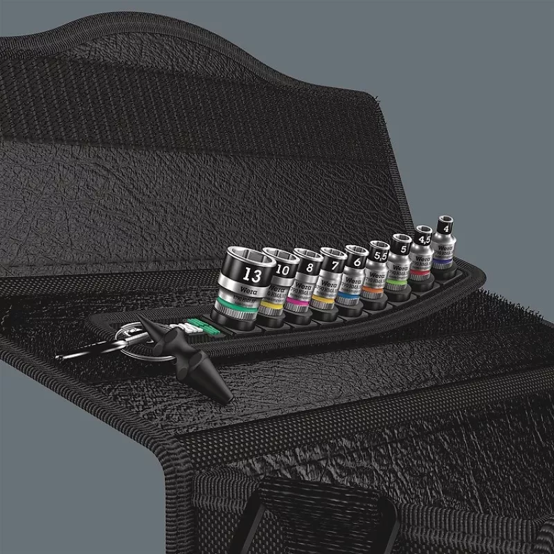 Belt A1 Zyklop set di inserti a bussola, 1/4 (nero, 10 pezzi, con funzione di ritenzione)